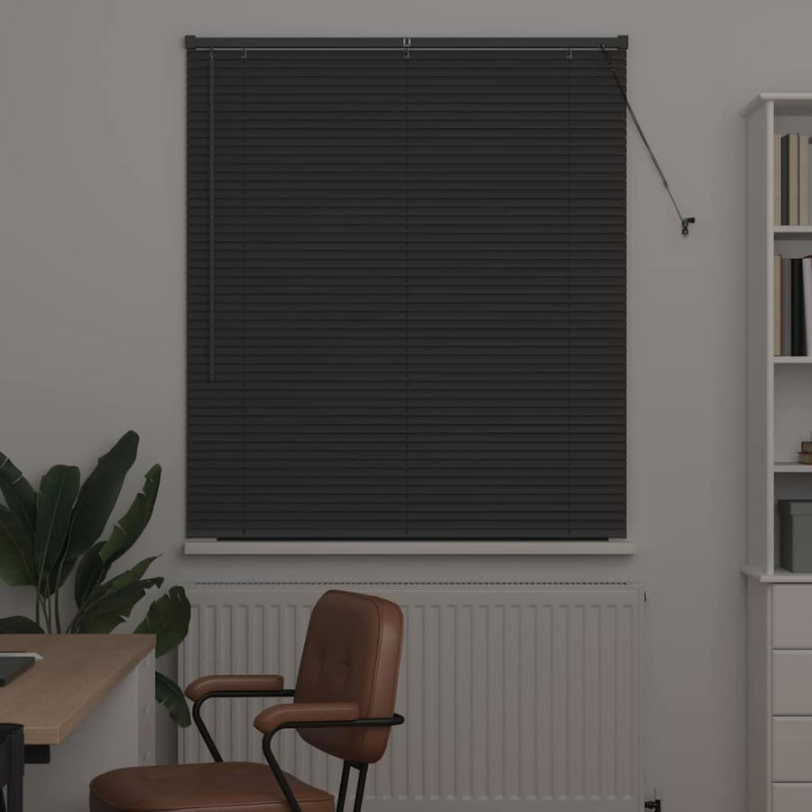 Raam Blind met gordijnen Anders Donkergrijs 110 x 130 cm Aluminium