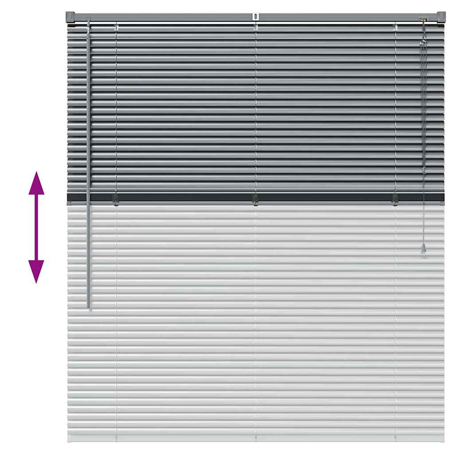 Raam Blind met gordijnen Anders Donkergrijs 110 x 130 cm Aluminium