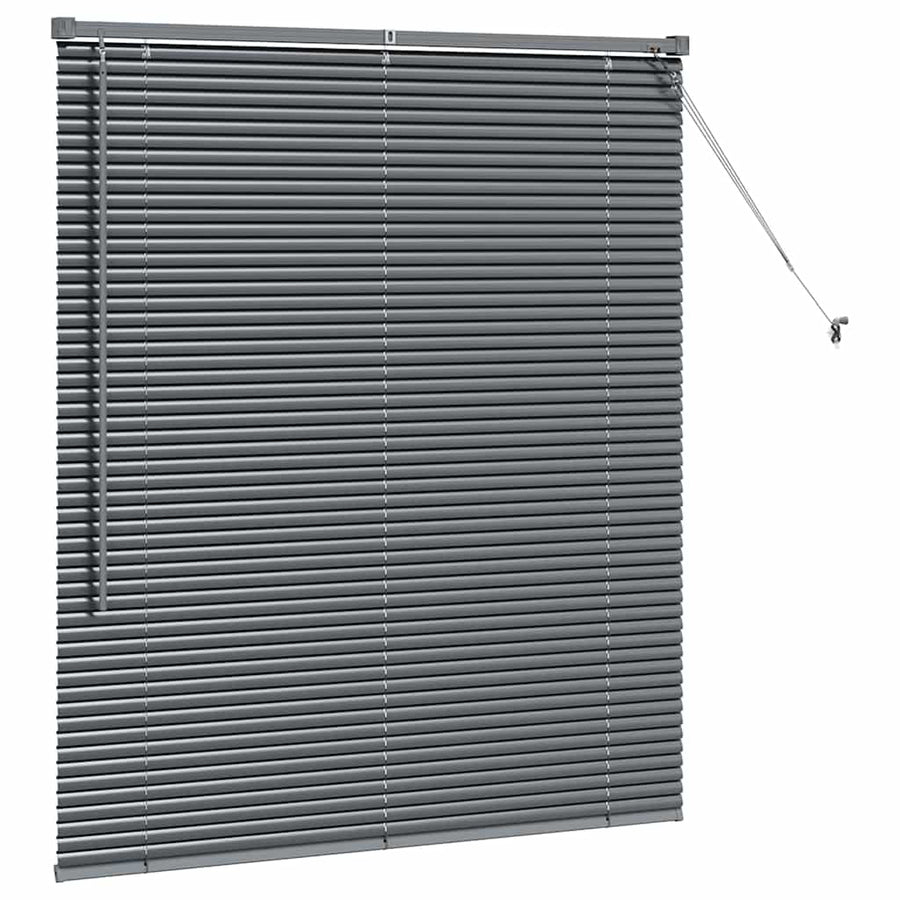 Raam Blind met gordijnen Anders Donkergrijs 80 x 130 cm Aluminium