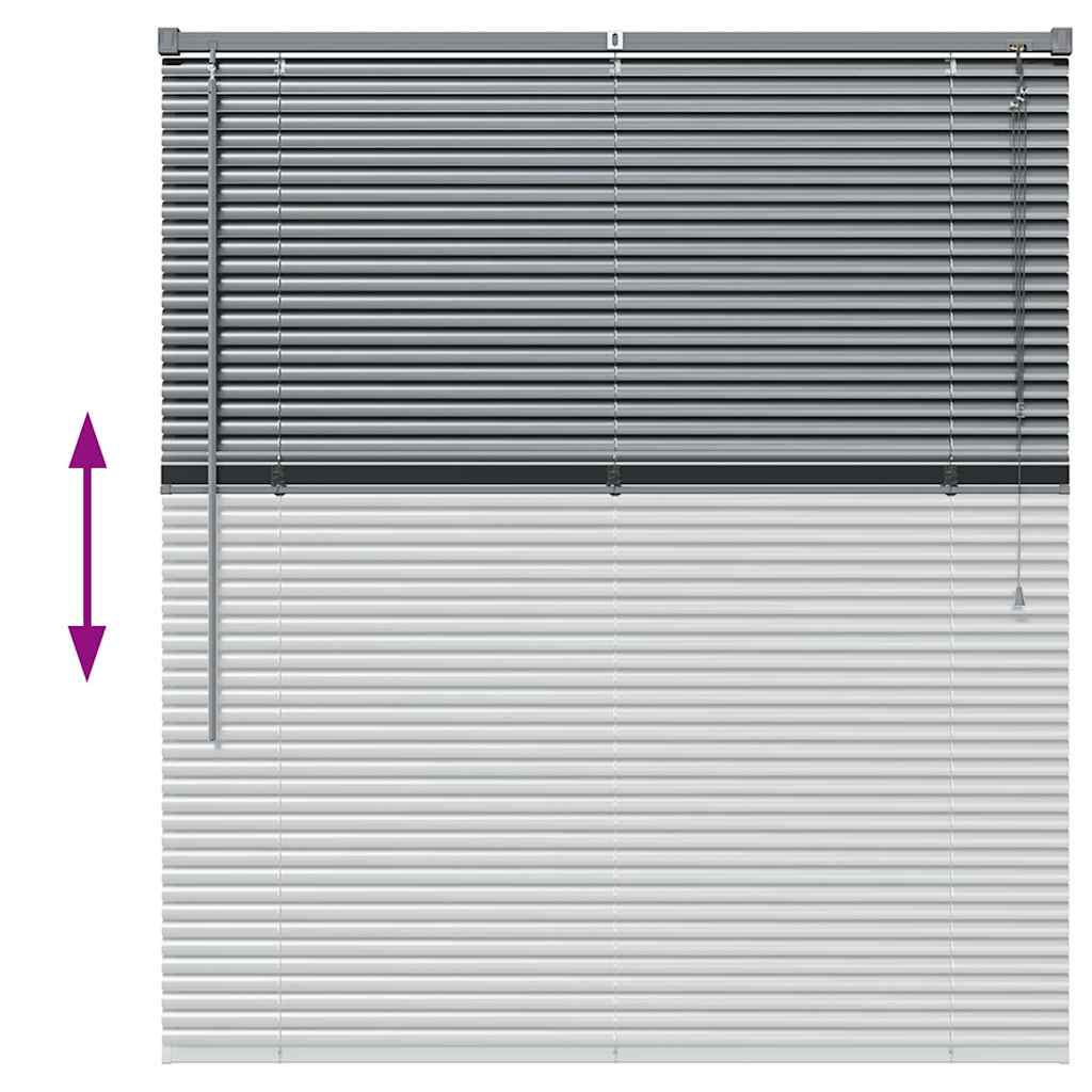 Raam Blind met gordijnen Anders Donkergrijs 80 x 130 cm Aluminium