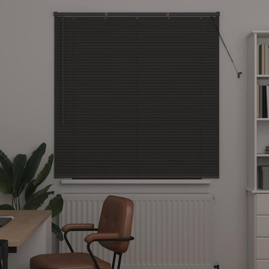 Raam Blind met gordijnen Anders Donkergrijs 80 x 130 cm Aluminium