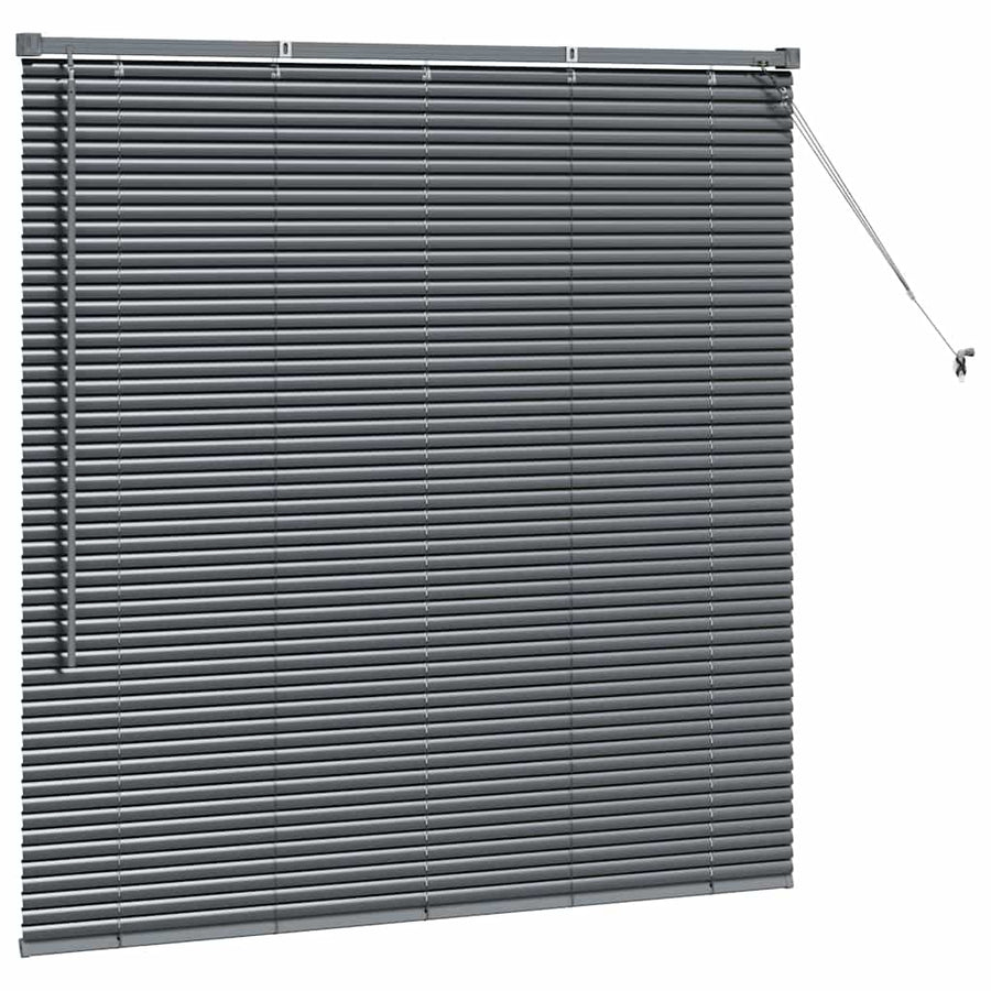 Raam Blind met gordijnen Anders Donkergrijs 80 x 130 cm Aluminium