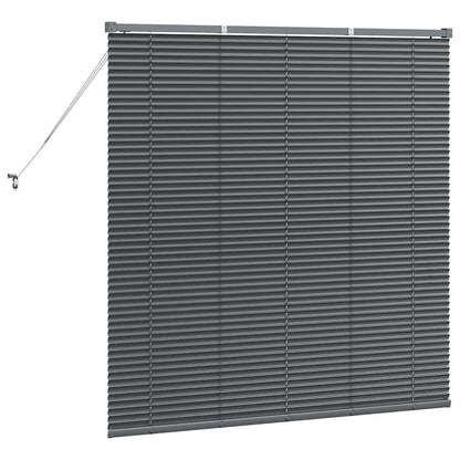 Raam Blind met gordijnen Anders Donkergrijs 80 x 130 cm Aluminium
