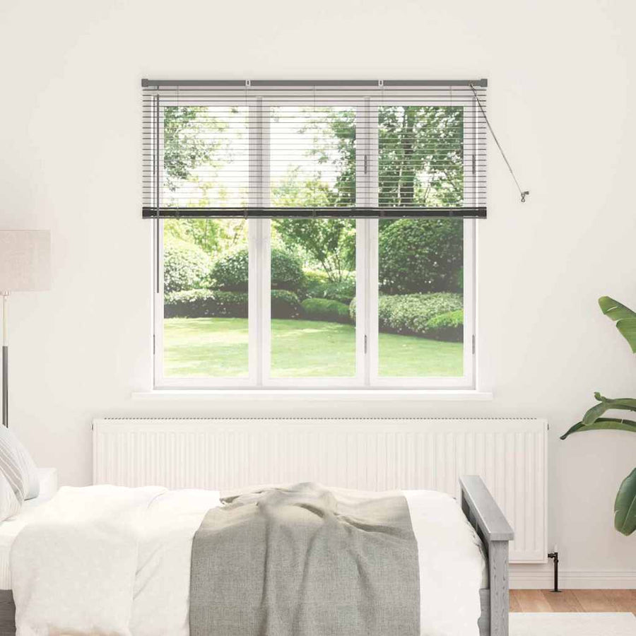 Raam Blind met gordijnen Anders Donkergrijs 80 x 130 cm Aluminium
