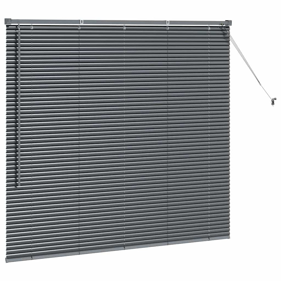 Raam Blind met gordijnen Anders Donkergrijs 80 x 130 cm Aluminium