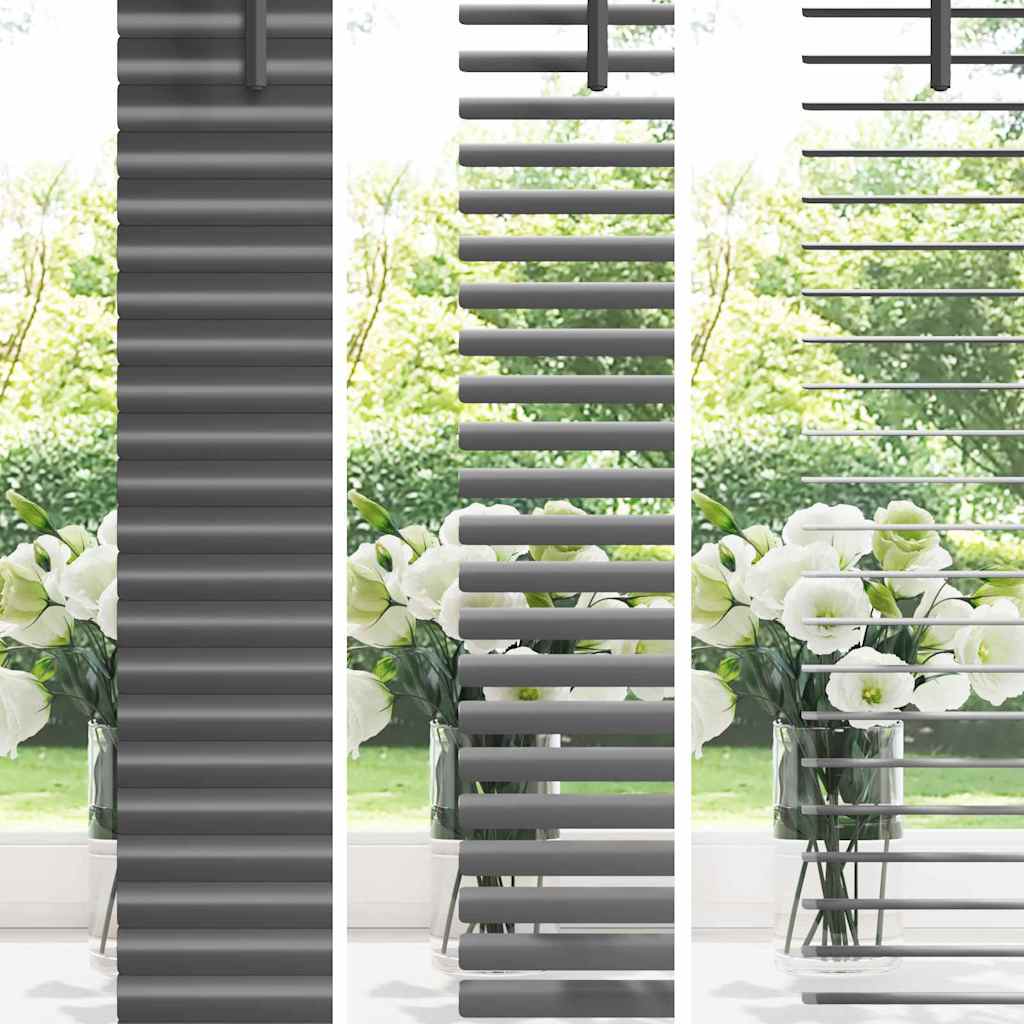 Raam Blind met gordijnen Anders Donkergrijs 80 x 130 cm Aluminium