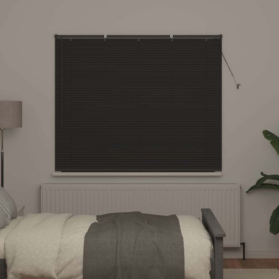 Raam Blind met gordijnen Anders Donkergrijs 80 x 130 cm Aluminium