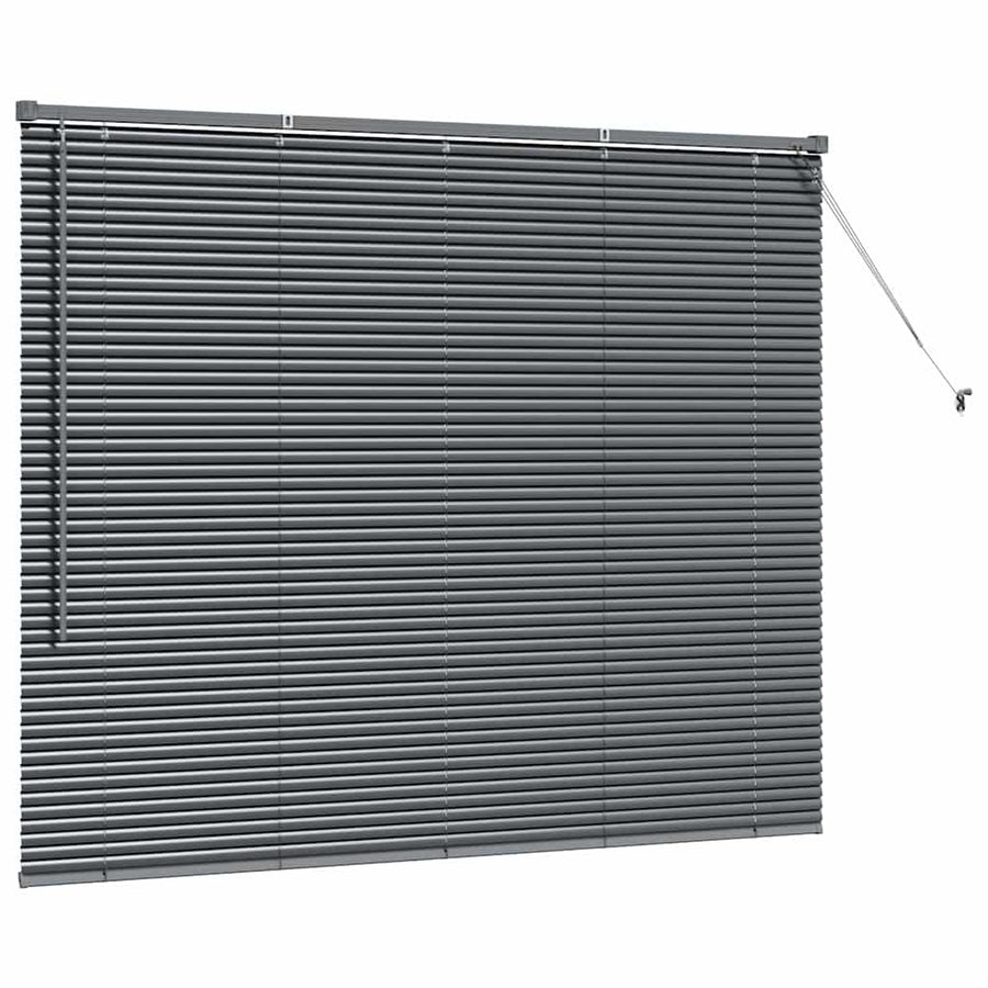 Raam Blind met gordijnen Anders Donkergrijs 80 x 130 cm Aluminium