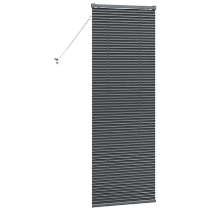 Raam Blind met gordijnen Anders Donkergrijs 80 x 130 cm Aluminium