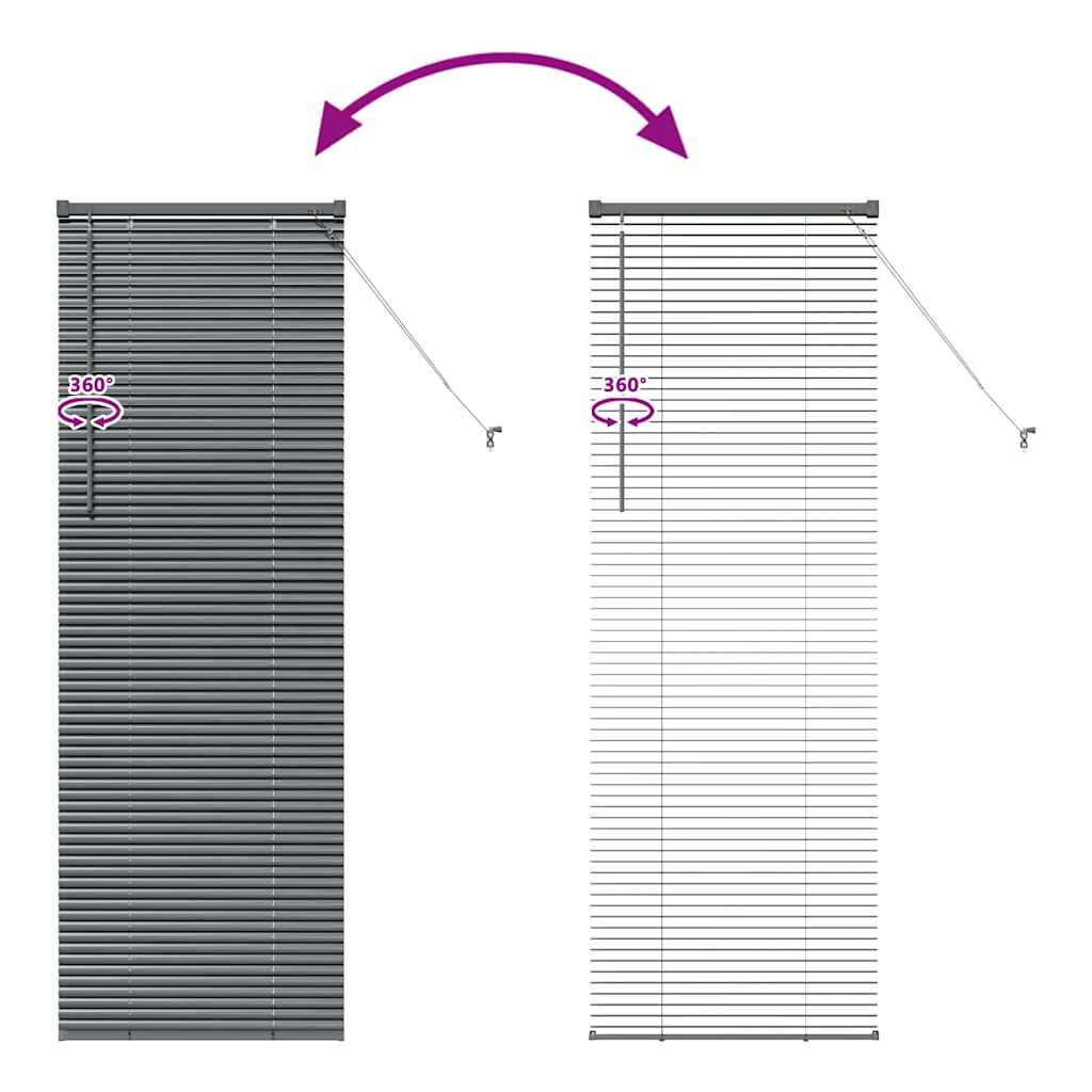 Raam Blind met gordijnen Anders Donkergrijs 80 x 130 cm Aluminium