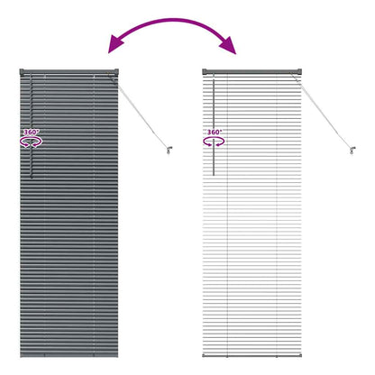 Raam Blind met gordijnen Anders Donkergrijs 80 x 130 cm Aluminium