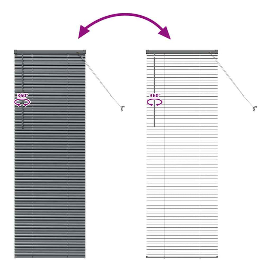 Raam Blind met gordijnen Anders Donkergrijs 80 x 130 cm Aluminium