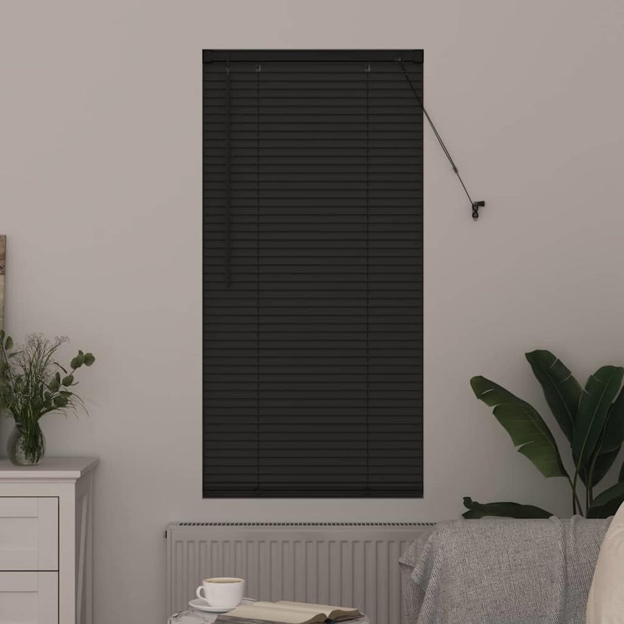 Raam Blind met gordijnen Anders Donkergrijs 80 x 130 cm Aluminium