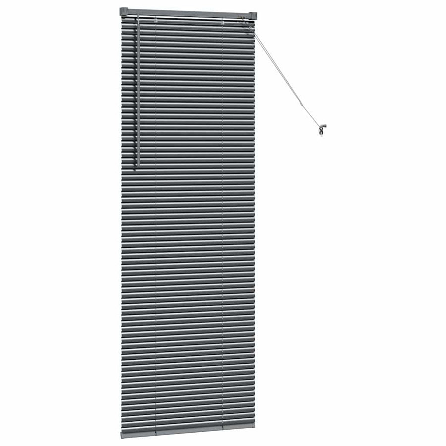 Raam Blind met gordijnen Anders Donkergrijs 80 x 130 cm Aluminium