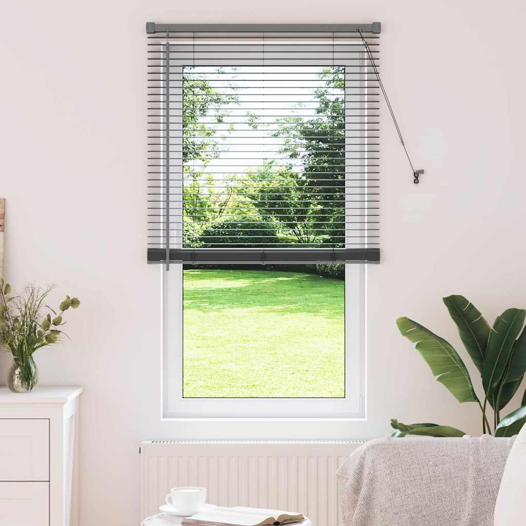 Raam Blind met gordijnen Anders Donkergrijs 80 x 130 cm Aluminium