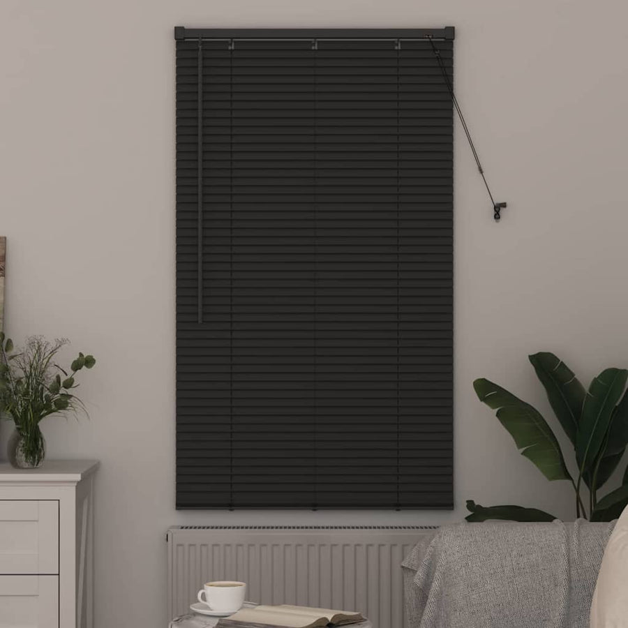 Raam Blind met gordijnen Anders Donkergrijs 80 x 130 cm Aluminium