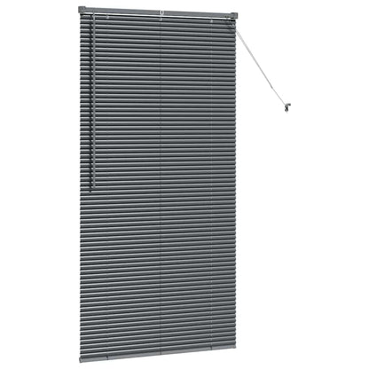 Raam Blind met gordijnen Anders Donkergrijs 80 x 130 cm Aluminium