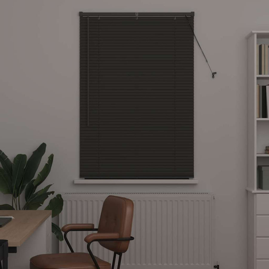 Raam Blind met gordijnen Anders Donkergrijs 80 x 130 cm Aluminium