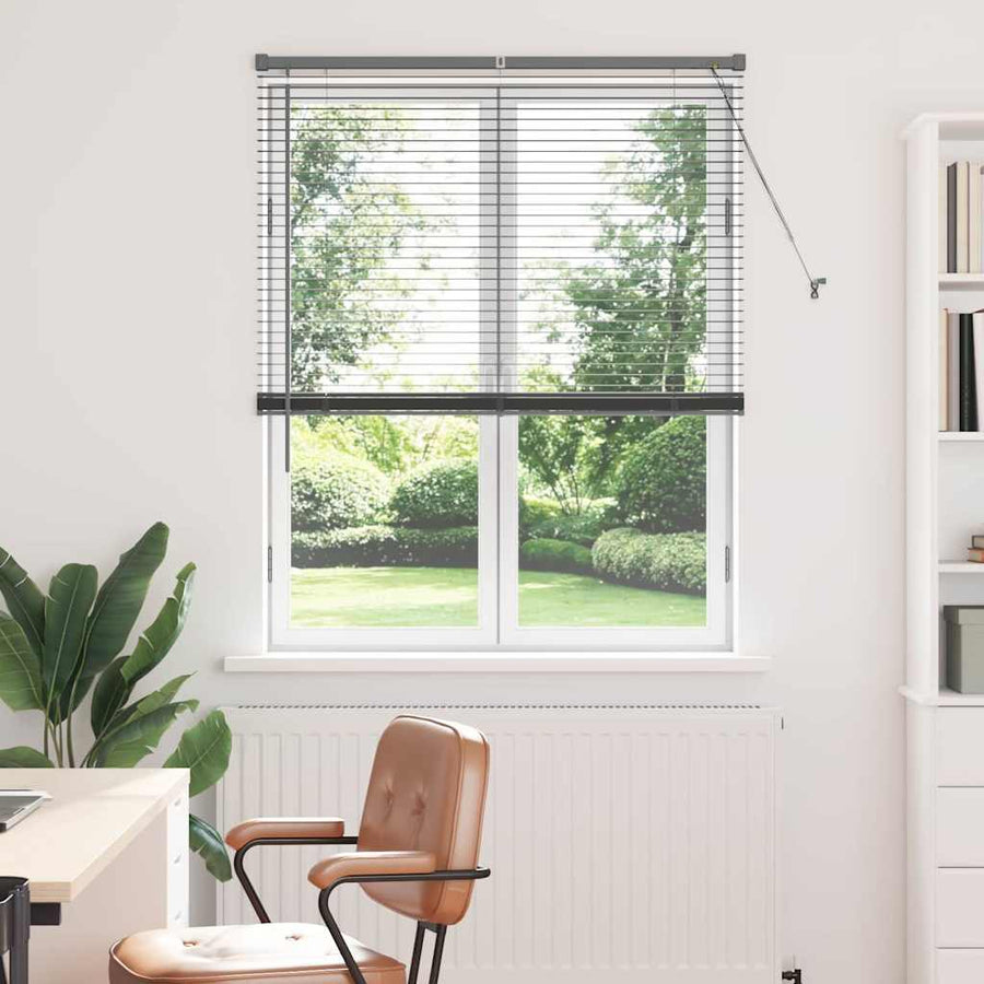 Raam Blind met gordijnen Anders Donkergrijs 100 x 175 cm Aluminium