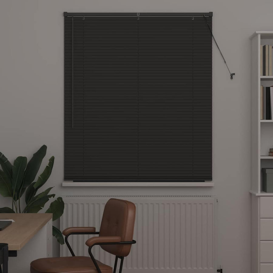 Raam Blind met gordijnen Anders Donkergrijs 80 x 130 cm Aluminium