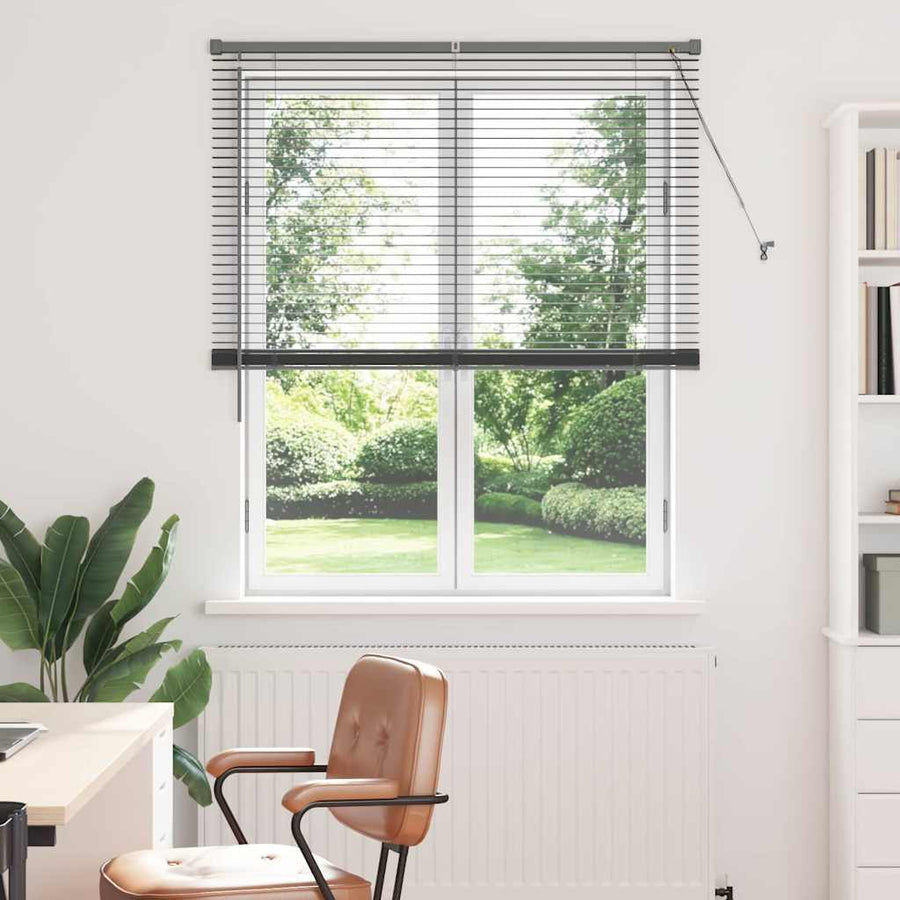 Raam Blind met gordijnen Anders Donkergrijs 80 x 130 cm Aluminium