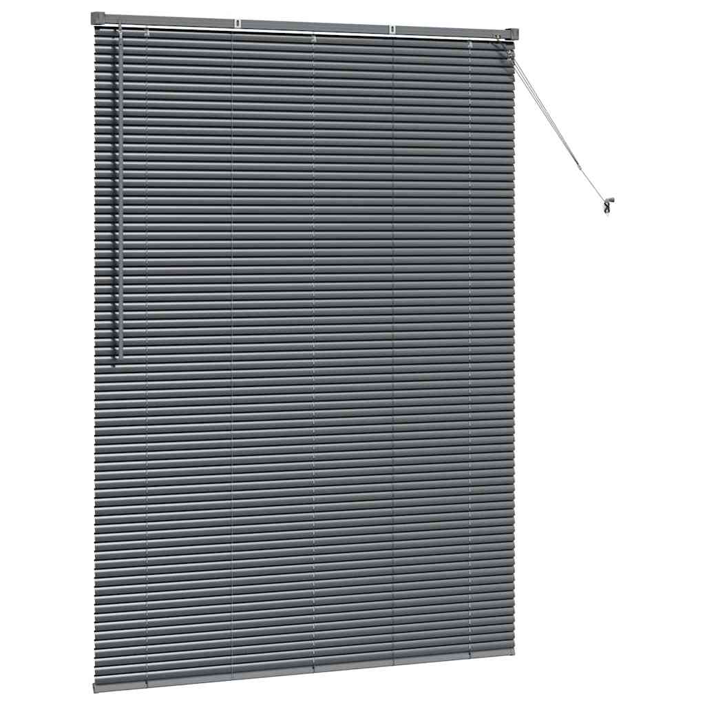 Raam Blind met gordijnen Anders Donkergrijs 80 x 130 cm Aluminium