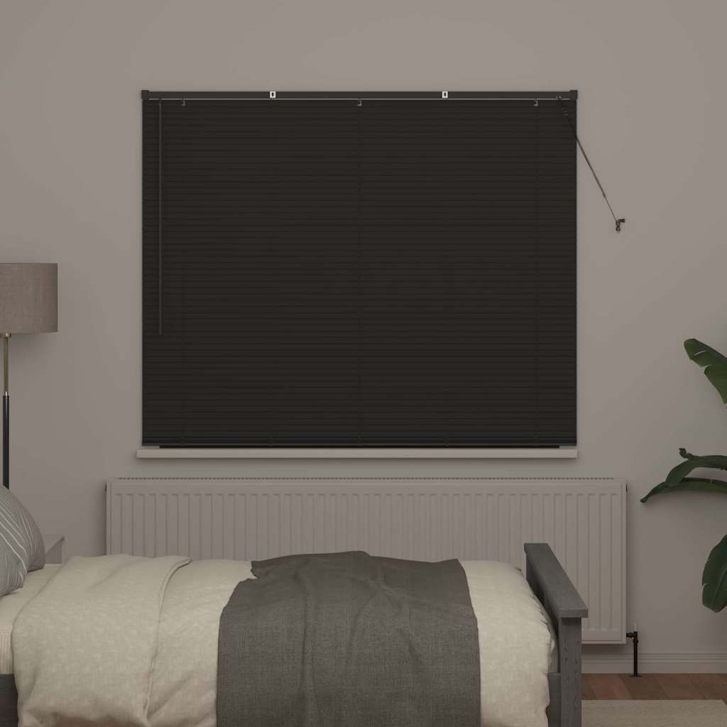 Raam Blind met gordijnen Anders Donkergrijs 80 x 130 cm Aluminium
