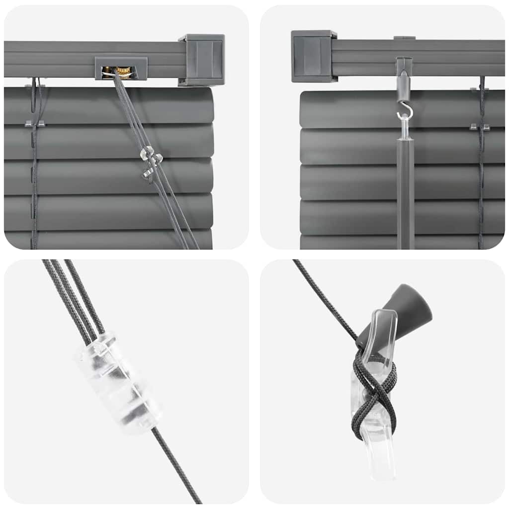 Raam Blind met gordijnen Anders Donkergrijs 160 x 175 cm Aluminium