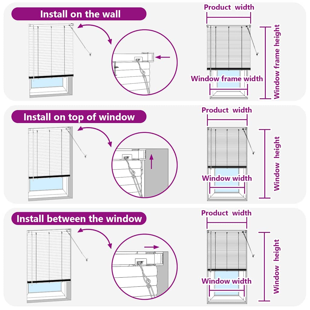 Raam Blind met gordijnen Anders Donkergrijs 160 x 175 cm Aluminium