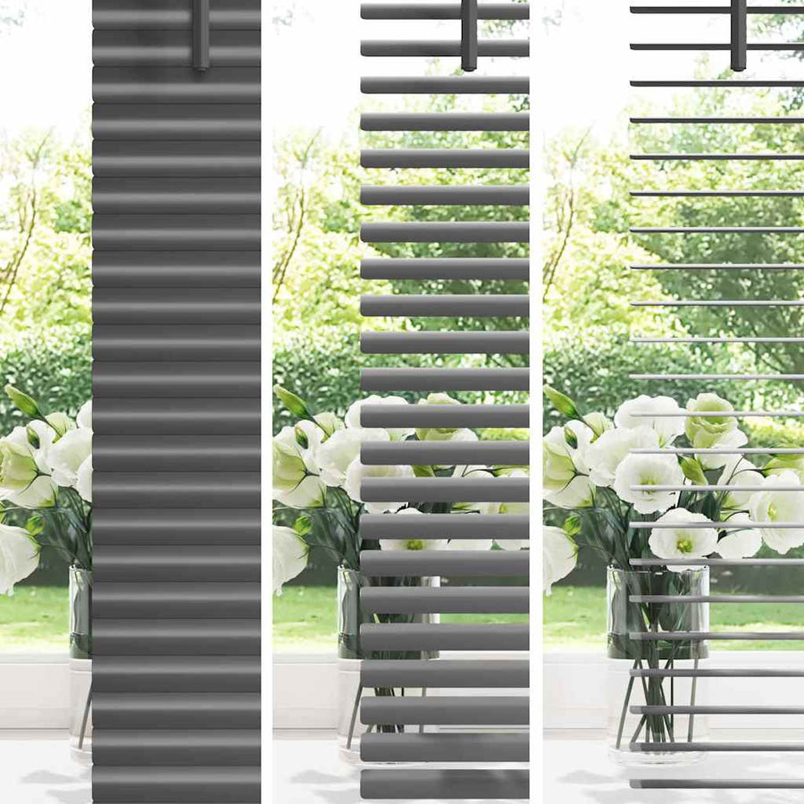 Raam Blind met gordijnen Anders Donkergrijs 160 x 175 cm Aluminium