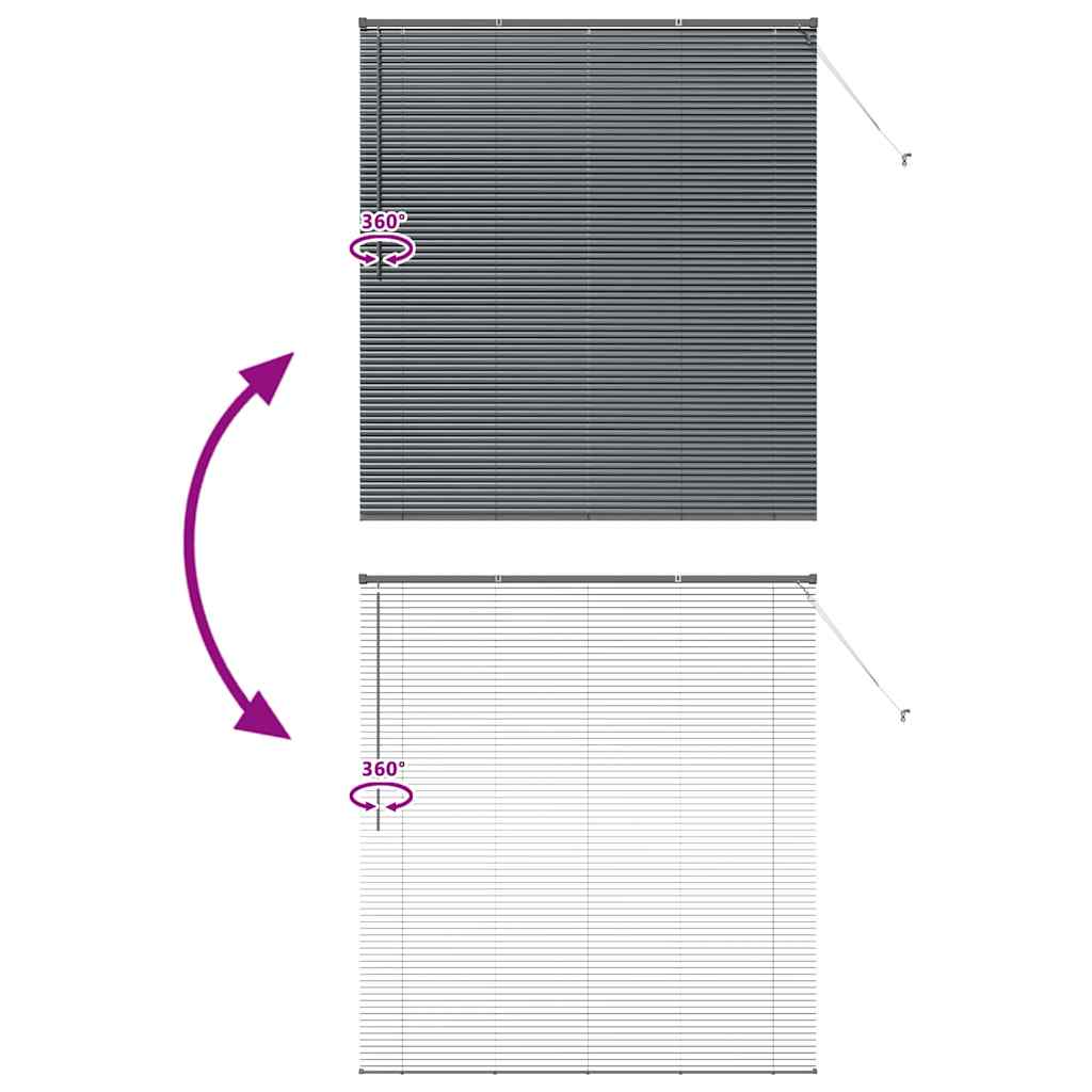 Raam Blind met gordijnen Anders Donkergrijs 160 x 175 cm Aluminium