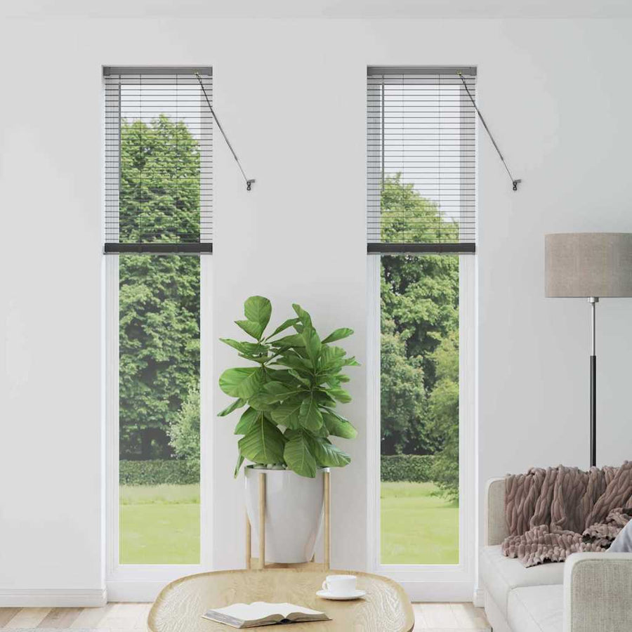 Raam Blind met gordijnen Anders Donkergrijs 80 x 130 cm Aluminium