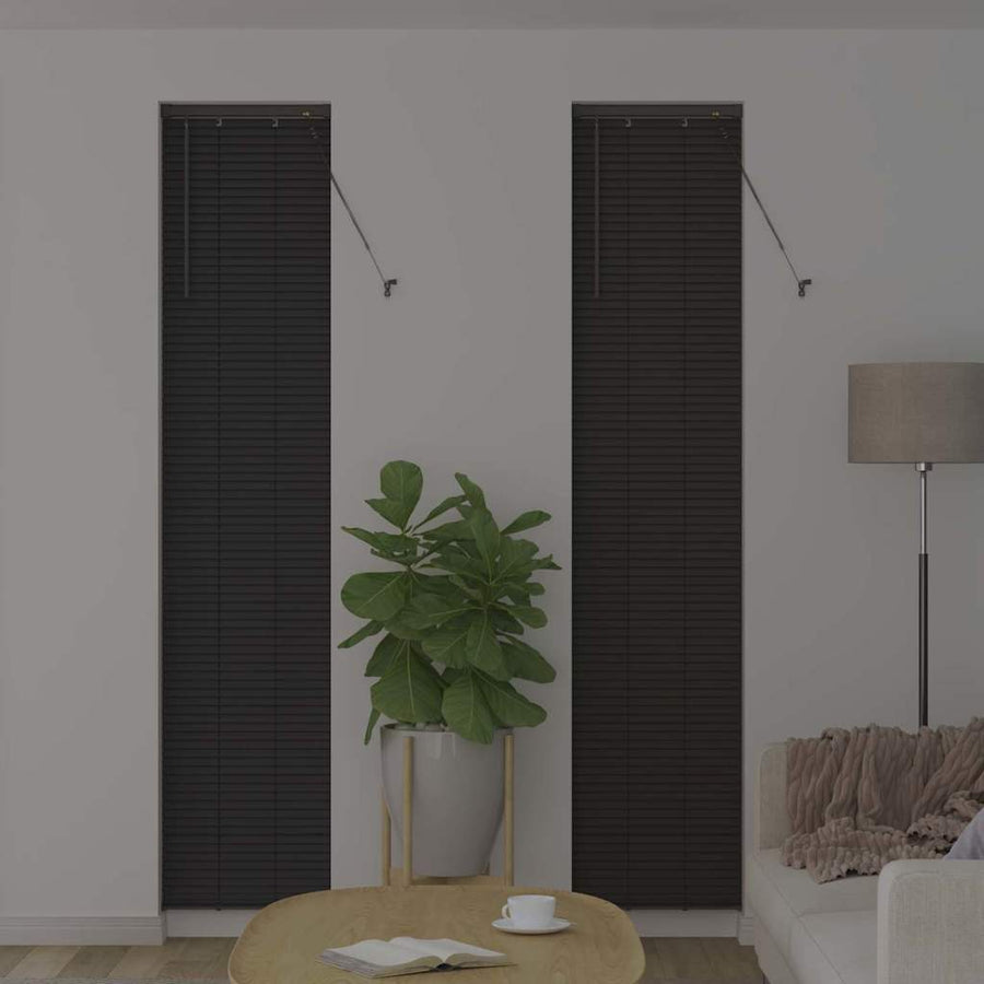 Raam Blind met gordijnen Anders Donkergrijs 80 x 130 cm Aluminium