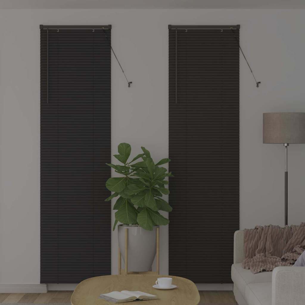 Raam Blind met gordijnen Anders Donkergrijs 80 x 130 cm Aluminium