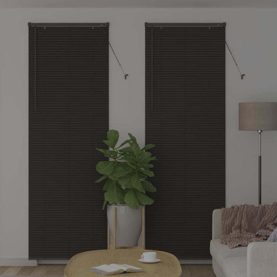 Raam Blind met gordijnen Anders Donkergrijs 80 x 130 cm Aluminium