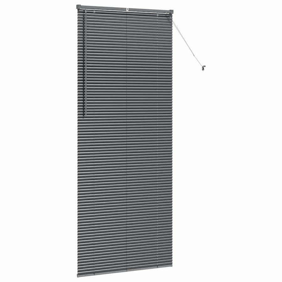 Raam Blind met gordijnen Anders Donkergrijs 80 x 130 cm Aluminium
