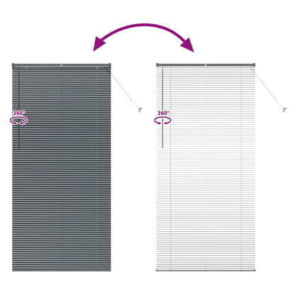 Raam Blind met gordijnen Anders Donkergrijs 80 x 130 cm Aluminium