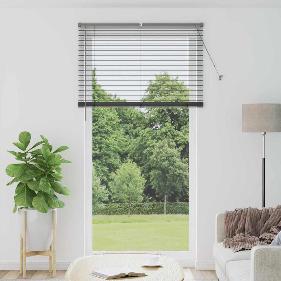 Raam Blind met gordijnen Anders Donkergrijs 120 x 220 cm Aluminium