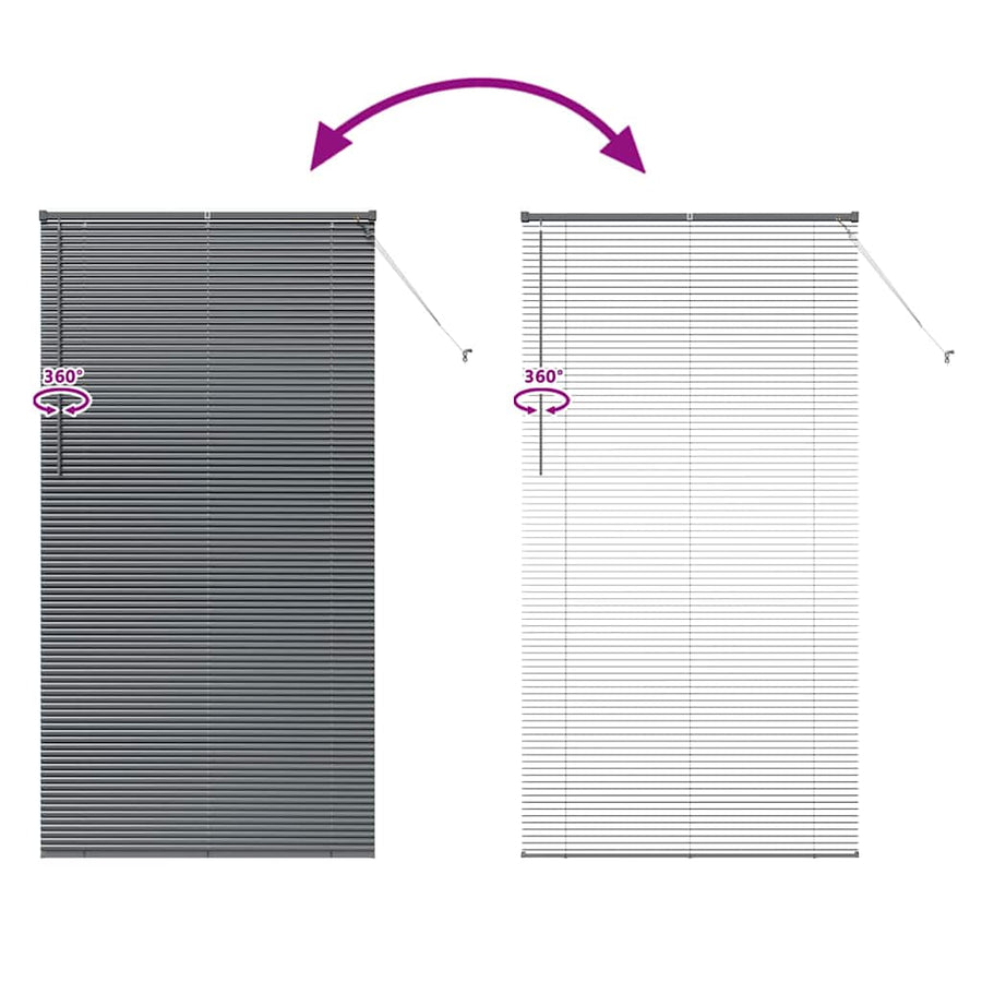 Raam Blind met gordijnen Anders Donkergrijs 120 x 220 cm Aluminium