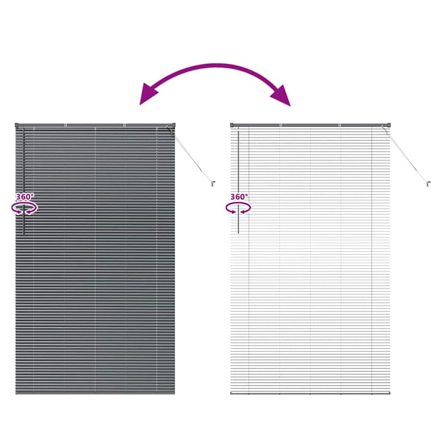 Raam Blind met gordijnen Anders Donkergrijs 135 x 220 cm Aluminium