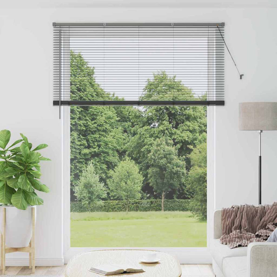 Raam Blind met gordijnen Anders Donkergrijs 155 x 220 cm Aluminium