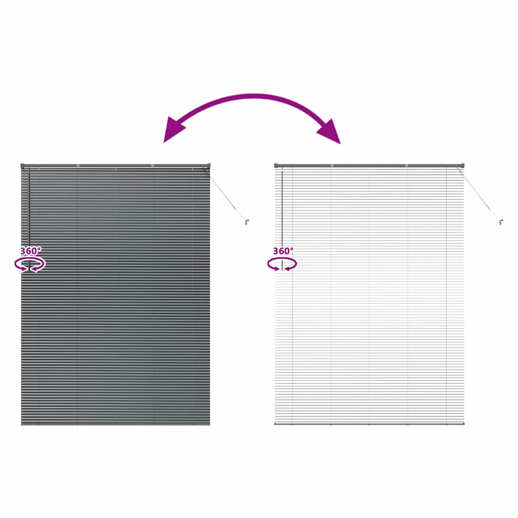 Raam Blind met gordijnen Anders Donkergrijs 155 x 220 cm Aluminium