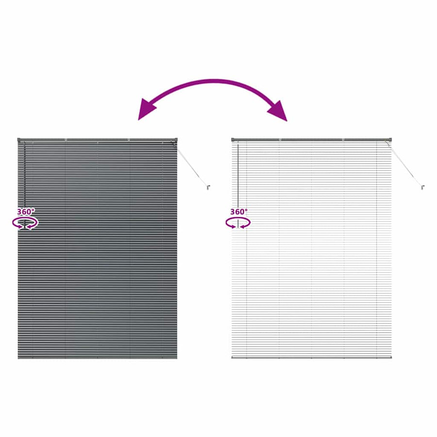 Raam Blind met gordijnen Anders Donkergrijs 155 x 220 cm Aluminium