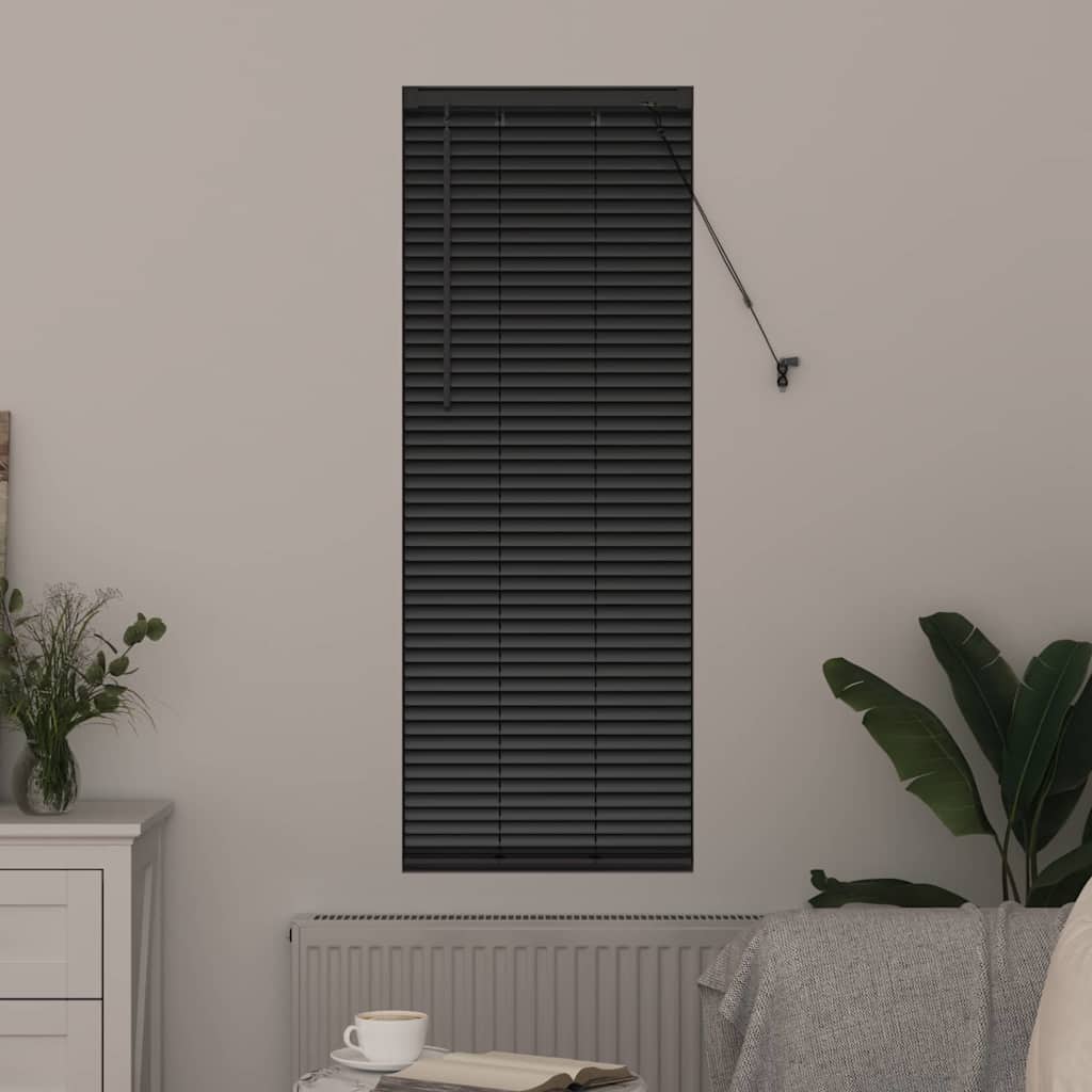Raam Blind met gordijnen Anders Zwart 80 x 130 cm Aluminium