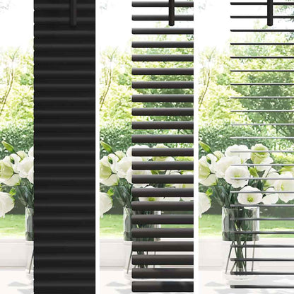 Raam Blind met gordijnen Anders Zwart 80 x 130 cm Aluminium