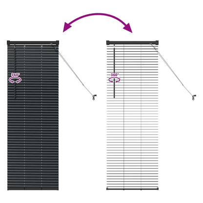 Raam Blind met gordijnen Anders Zwart 80 x 130 cm Aluminium