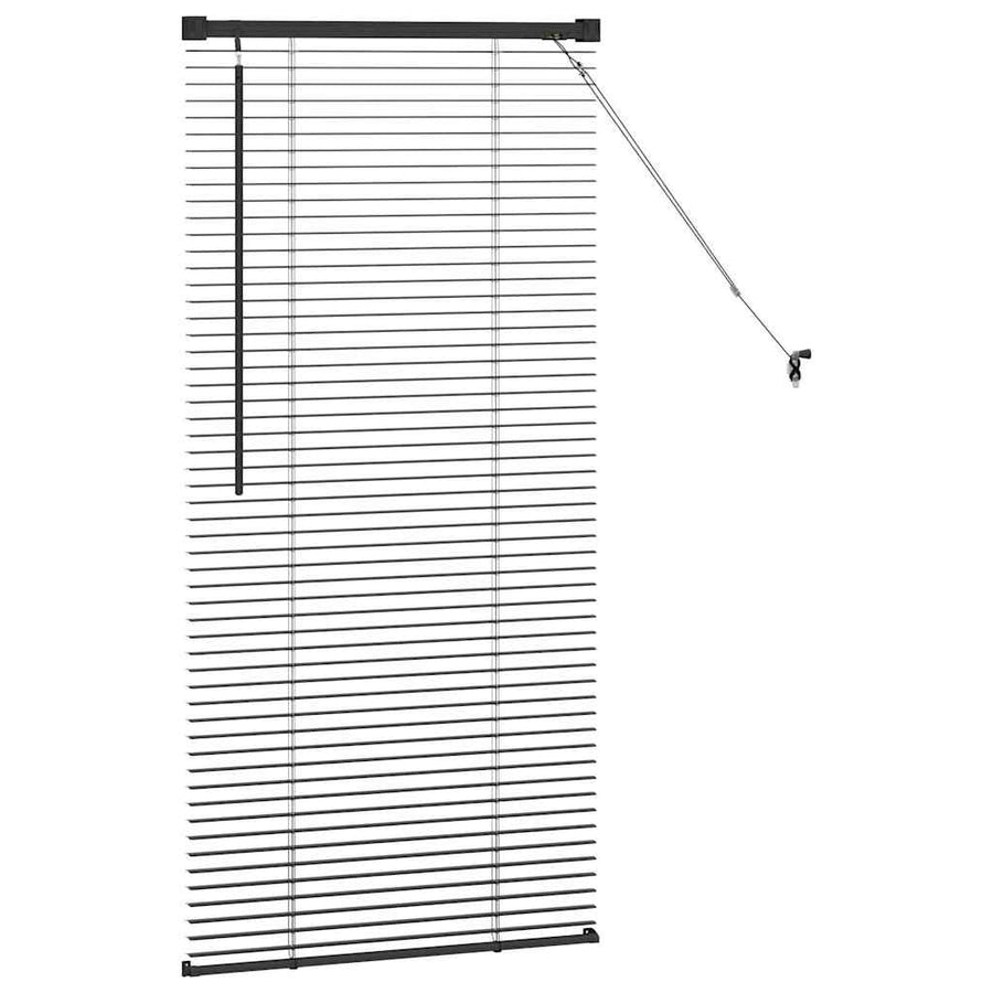 Raam Blind met gordijnen Anders Zwart 80 x 130 cm Aluminium