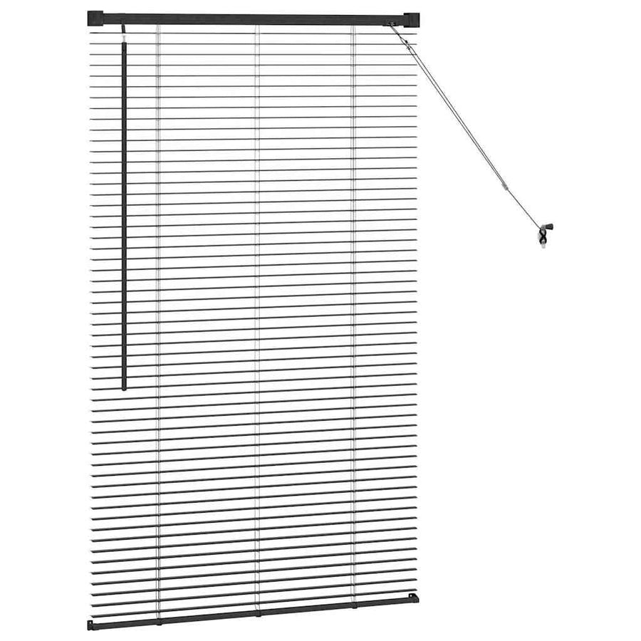 Raam Blind met gordijnen Anders Zwart 80 x 130 cm Aluminium