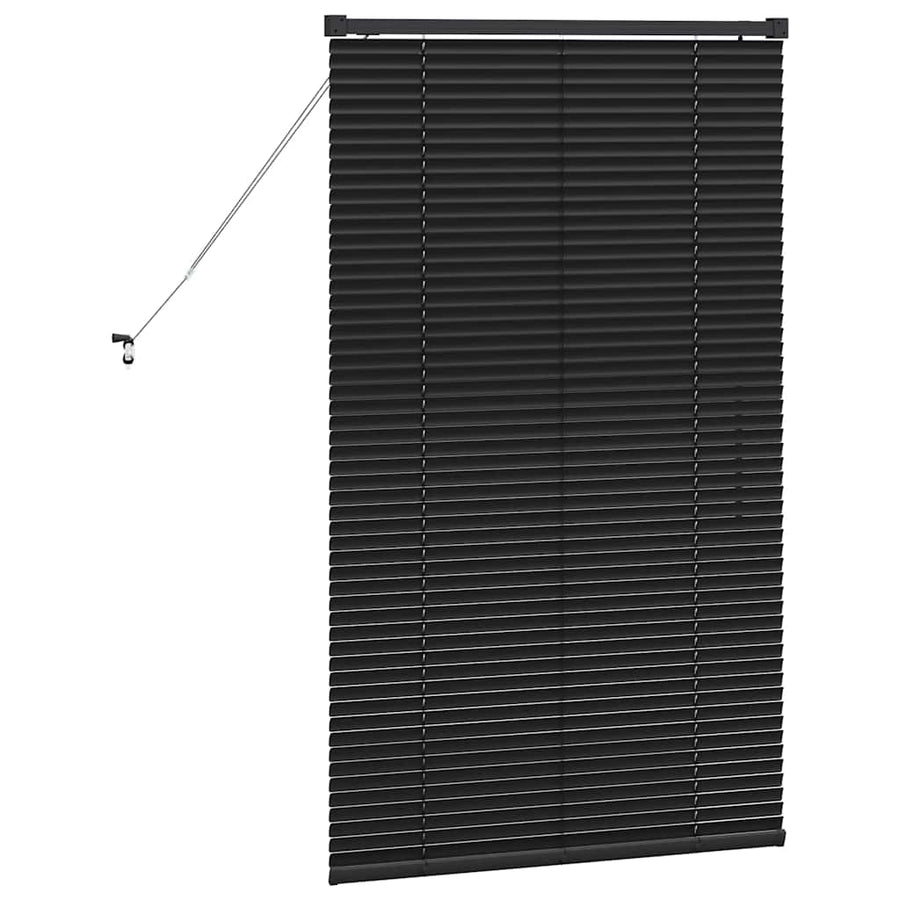 Raam Blind met gordijnen Anders Zwart 80 x 130 cm Aluminium