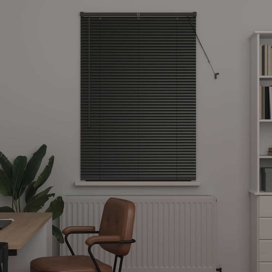 Raam Blind met gordijnen Anders Zwart 80 x 130 cm Aluminium